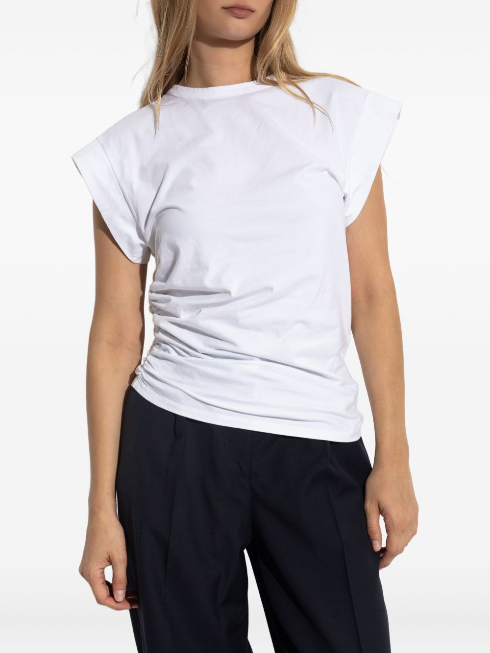 ruched-detail short-sleeve T-shirt - 3