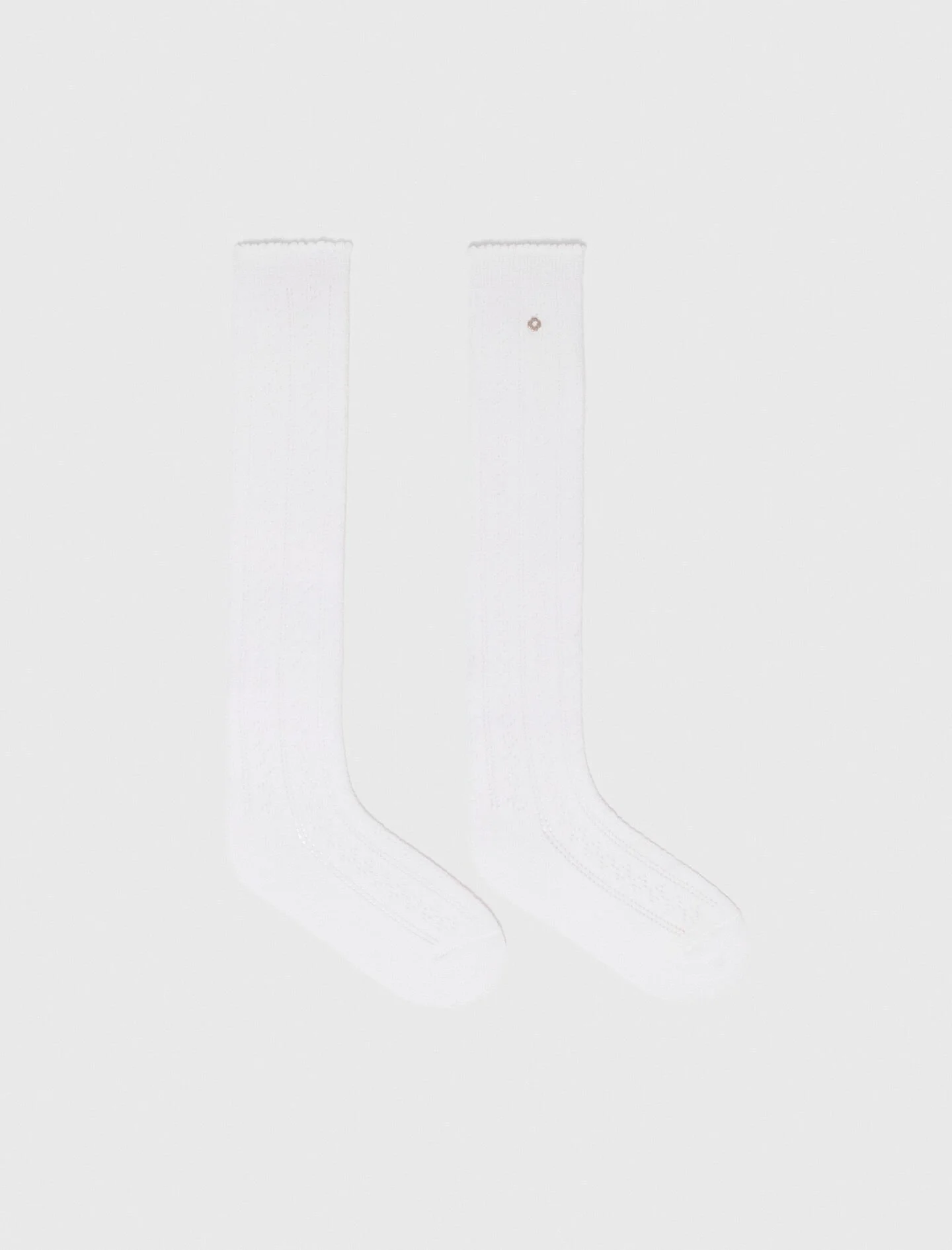 Knee-high pointelle socks - 1