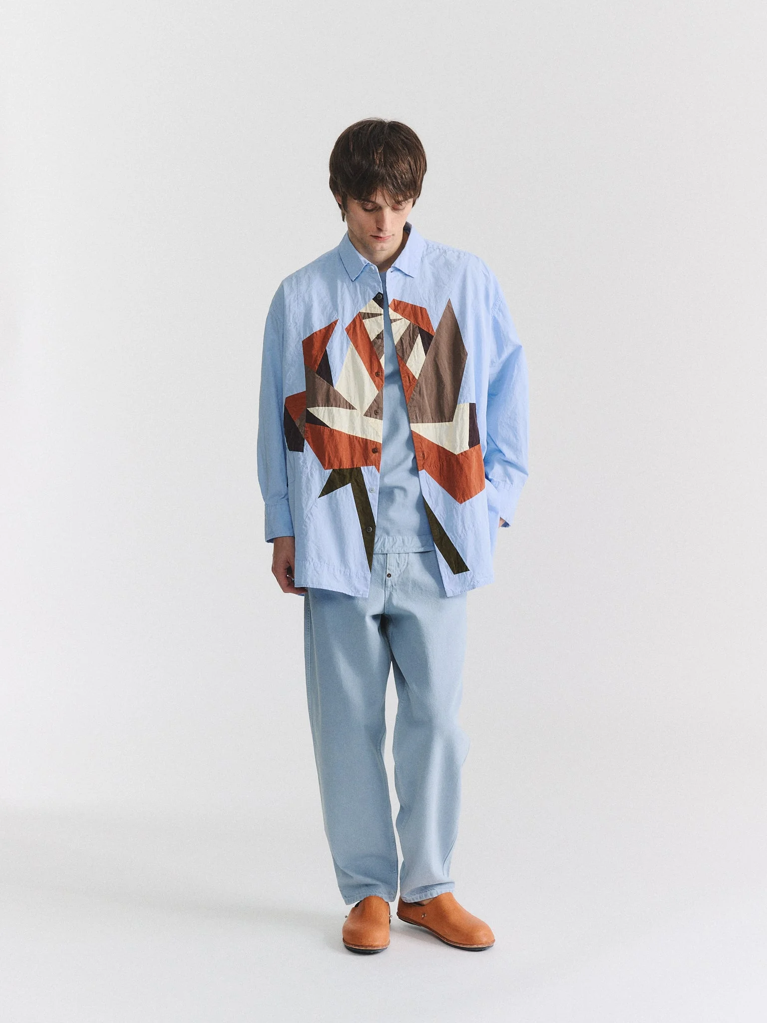 HAMNET PATCHWORK SHIRT - PAPER COT - GLACIER MIXED COLORS - 1