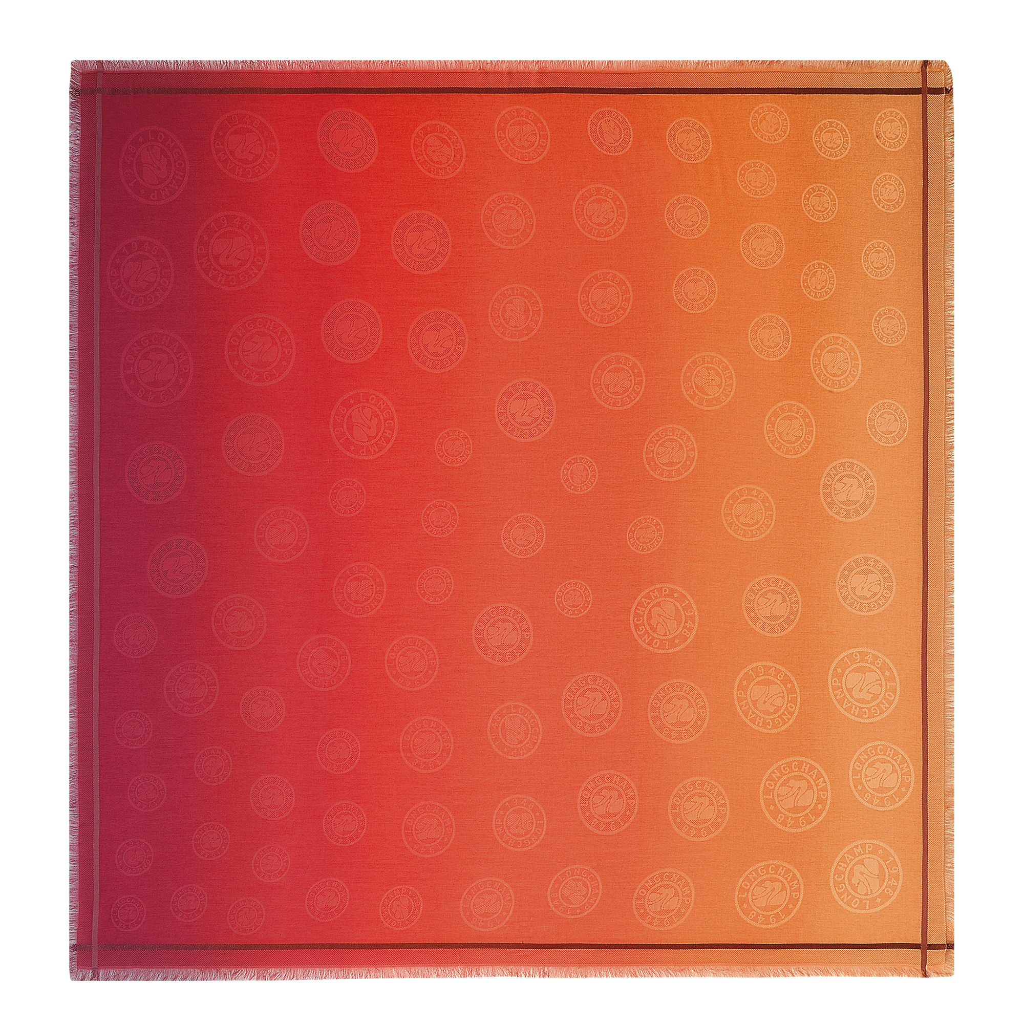 The gradient-effect Jacquard Medal Stole Tomato - OTHER - 1