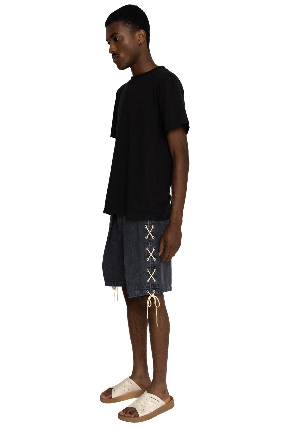 14oz Black Denim EASY RANCH GO Shorts - Faded Black - 4