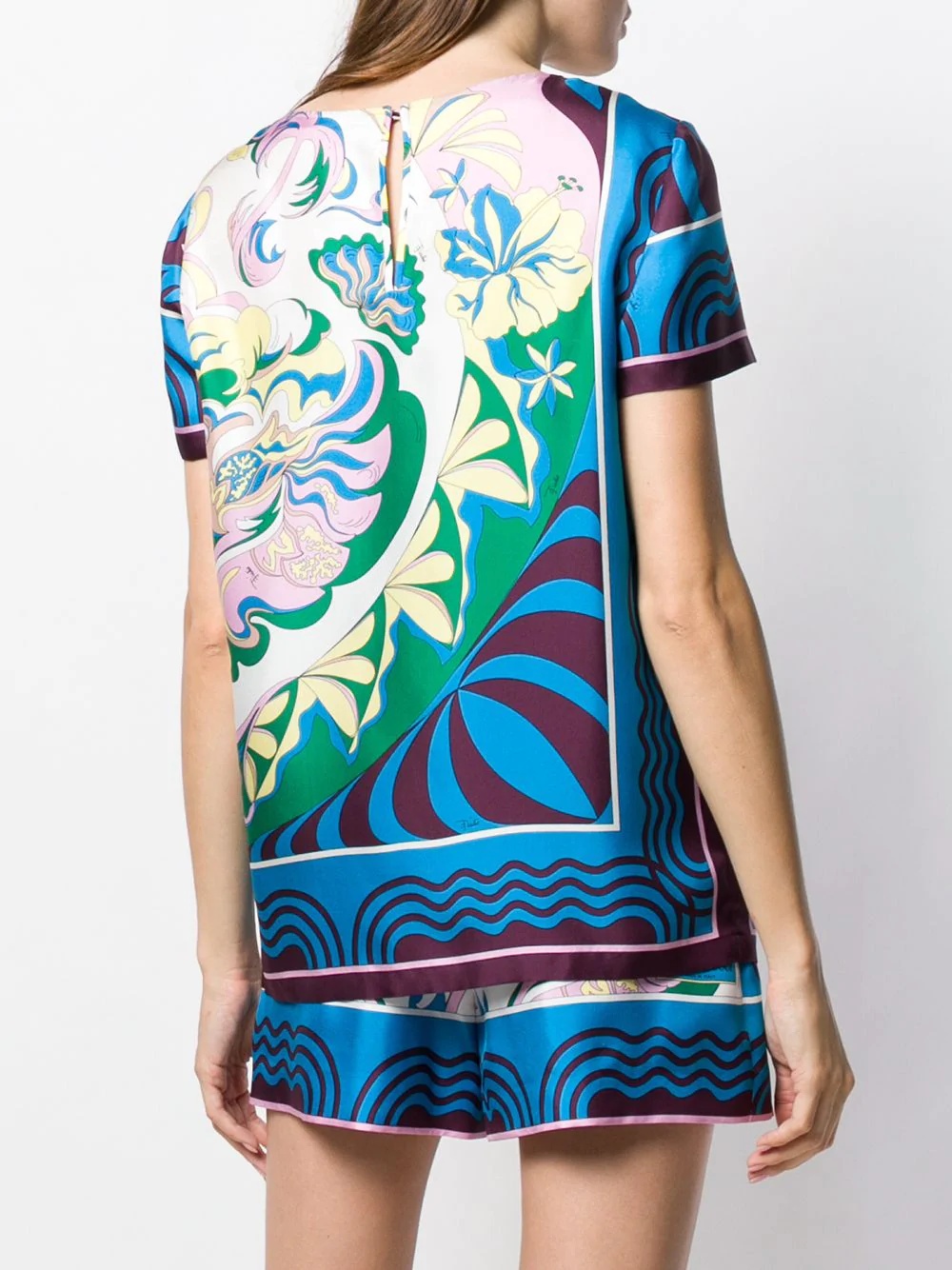 printed shortsleeved blouse - 4