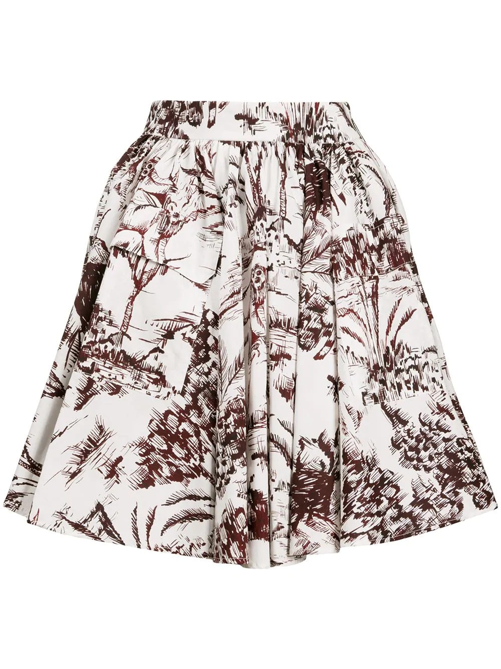 high-waist printed skirt - 1