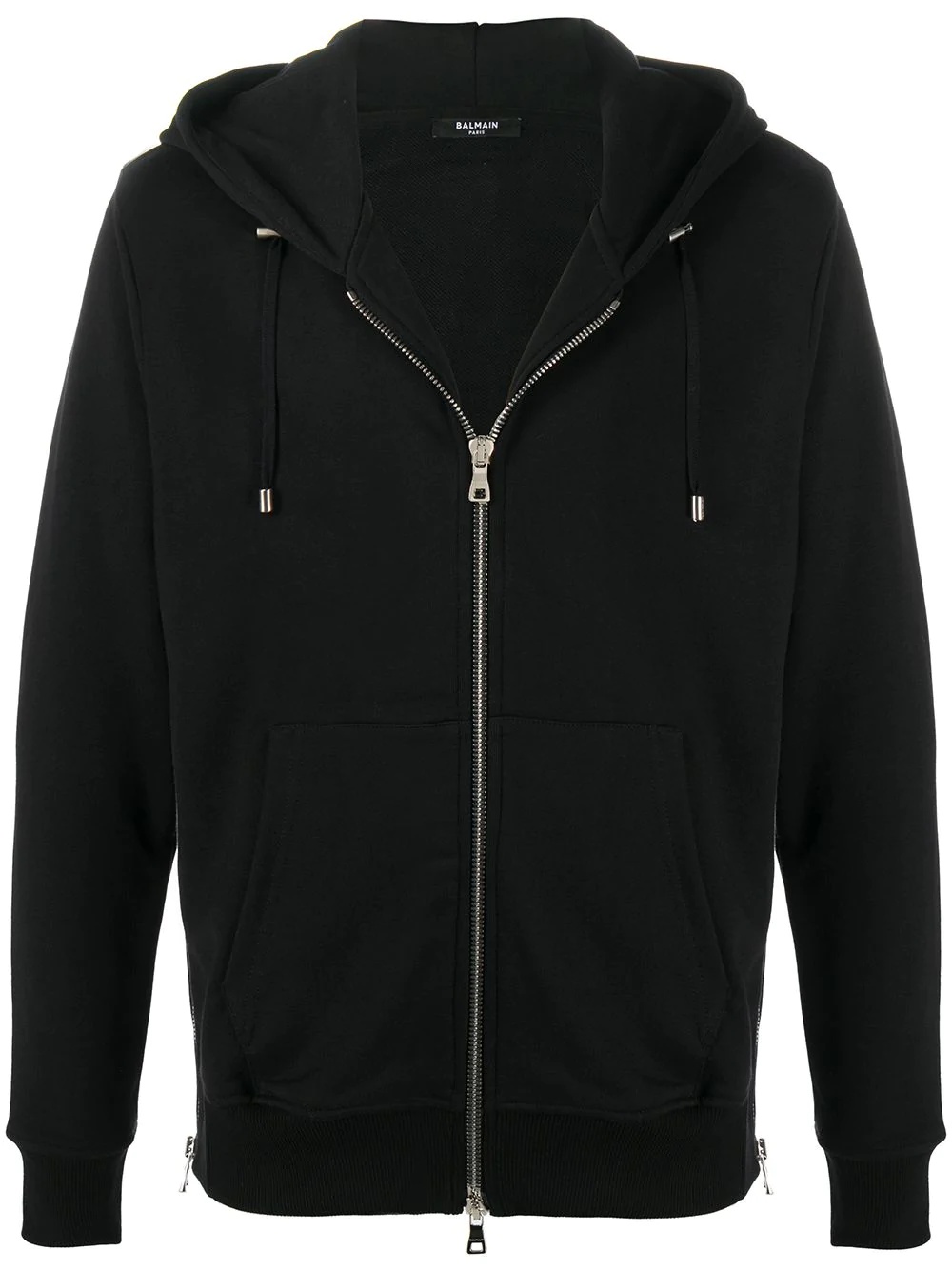 foiled logo zip-up hoodie - 1