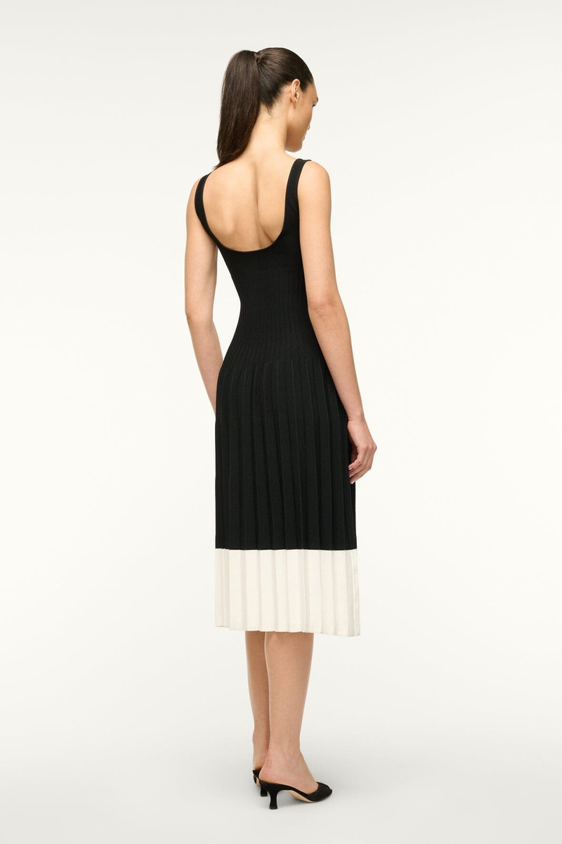 STAUD ELLISON DRESS BLACK IVORY 4