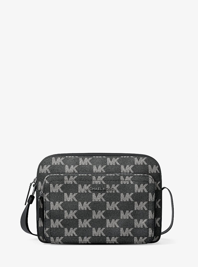Cooper Logo Jacquard Denim Flight Bag 1