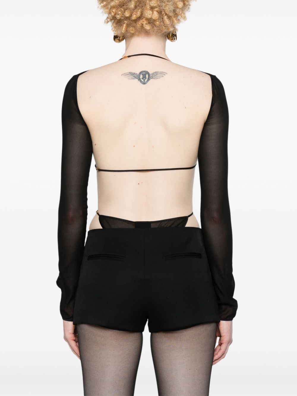 open-back crepe bodysuit - 4