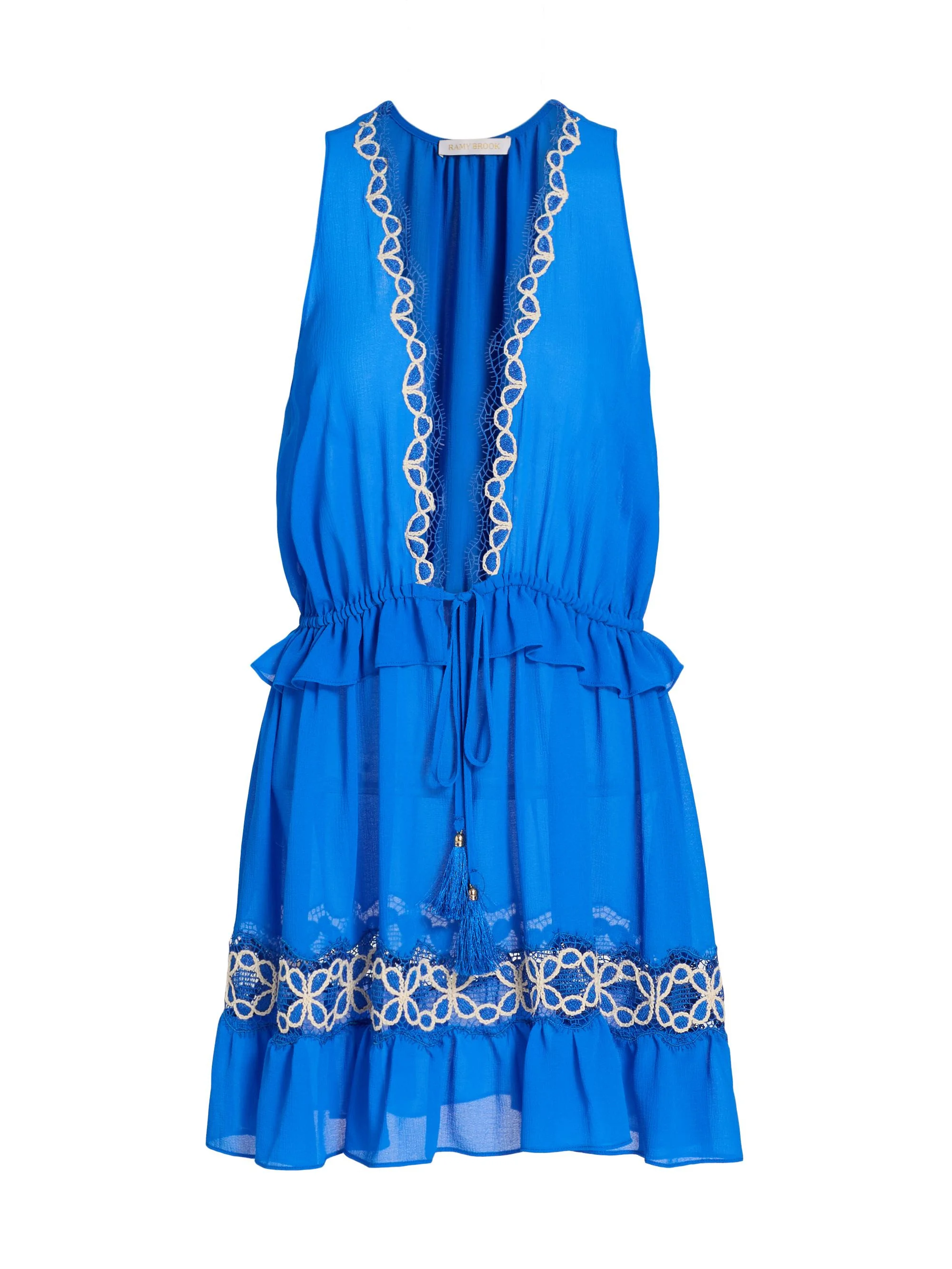 Women's Gwendolyn Embroidered Cover-Up Minidress - Ocean - 1