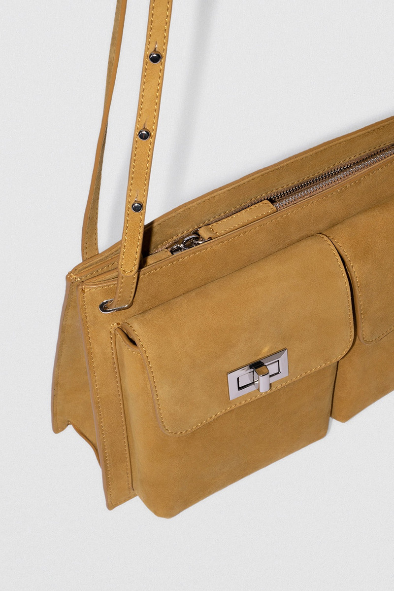 Billy Tote Cumin Kid Suede Leather Shoulder Bag 3