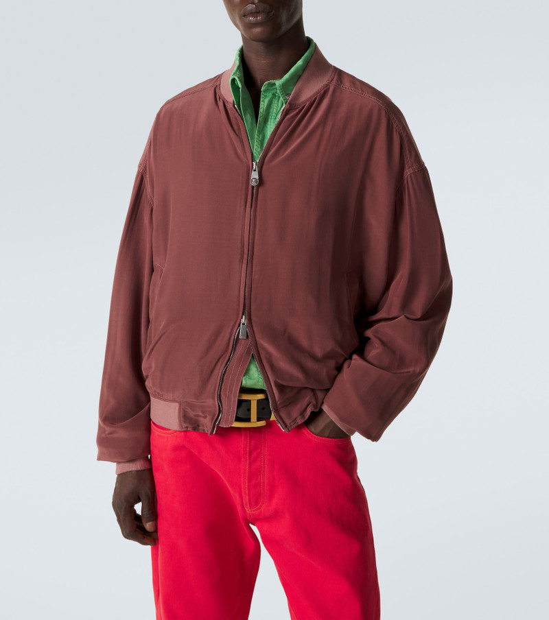 VERSACE Oversized silk poplin blouson jacket outlook