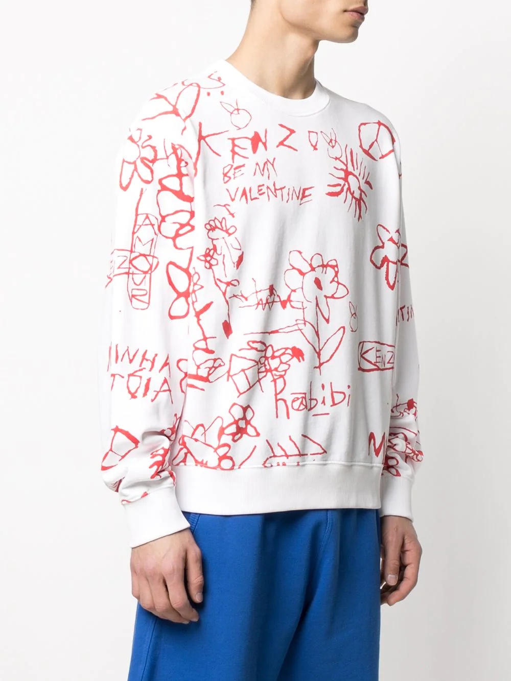 drawing-print crew-neck sweatshirt - 3