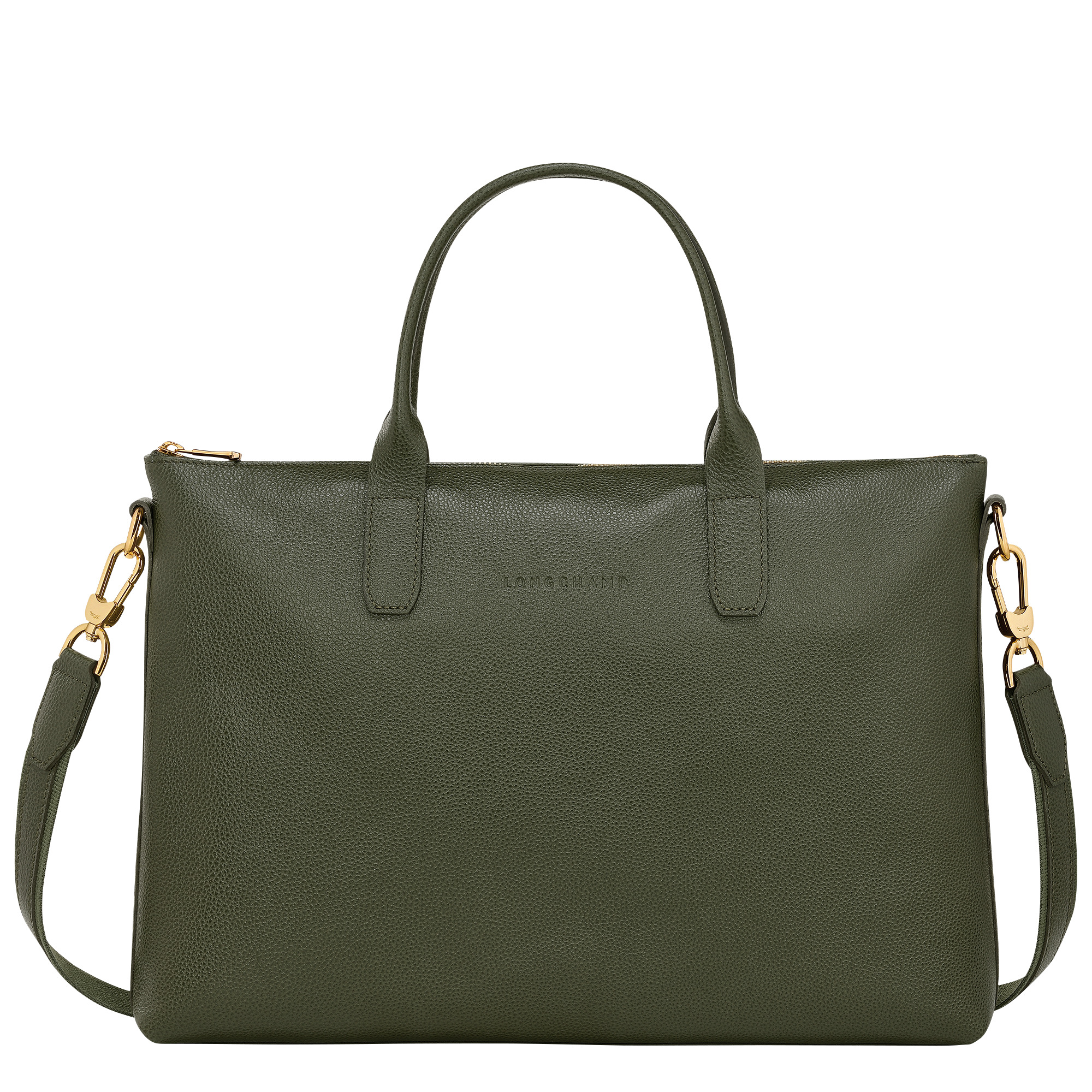 Le Foulonné S Briefcase Khaki - Leather - 1