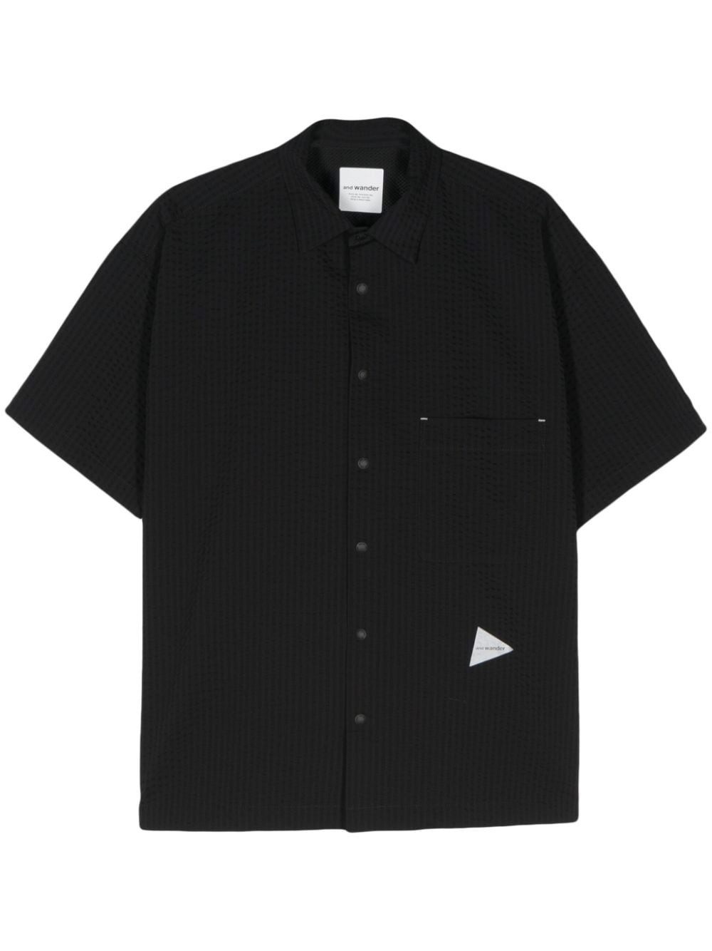 logo-patch cotton-blend shirt - 1