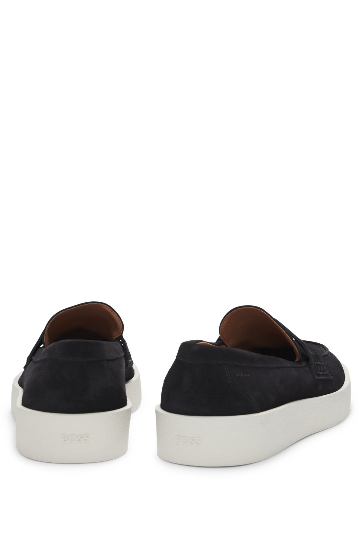 SUEDE PENNY LOAFERS WITH RUBBER SOLE - 5