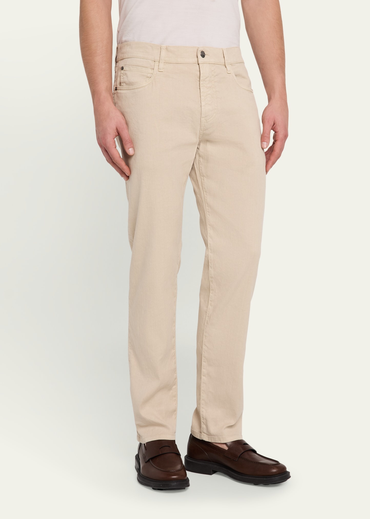 Men's Quarona Linen and Cotton Stretch Five-Pocket Pants - 4
