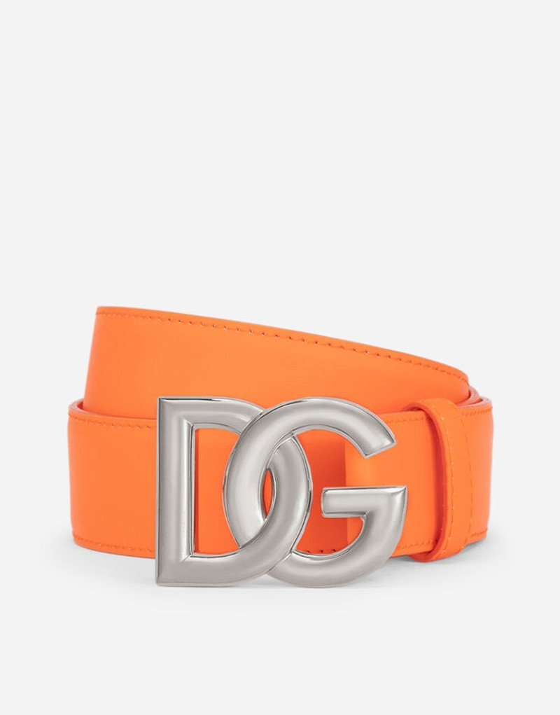 Calfskin belt with DG logo 1