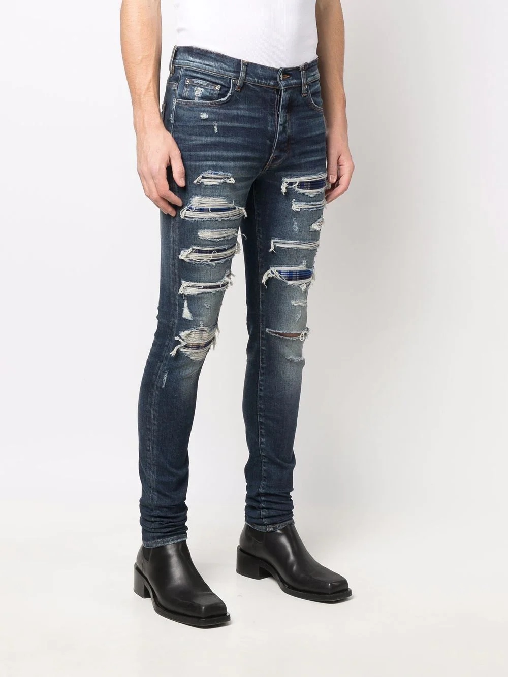distressed slim-fit jeans - 3