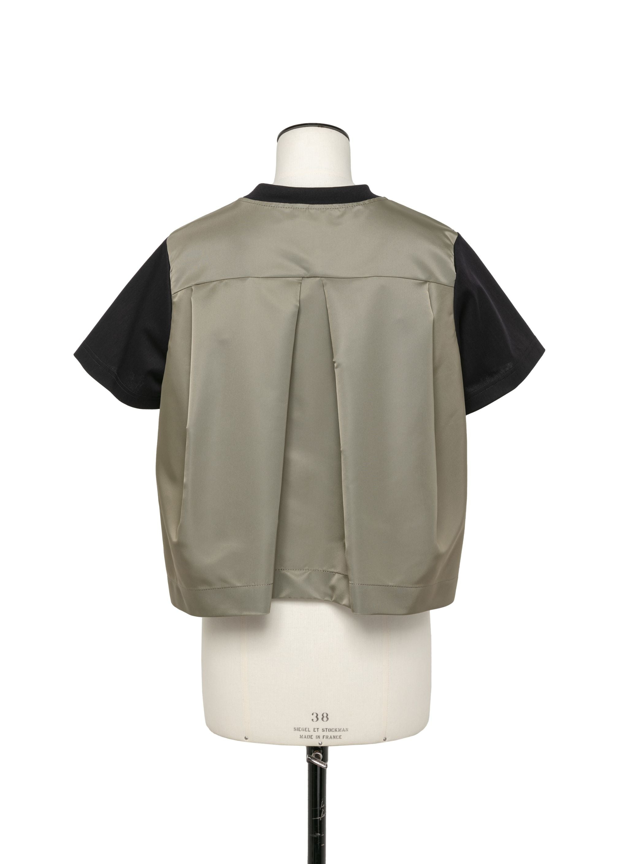 Nylon Twill Mix Cotton Jersey T-Shirt - 4
