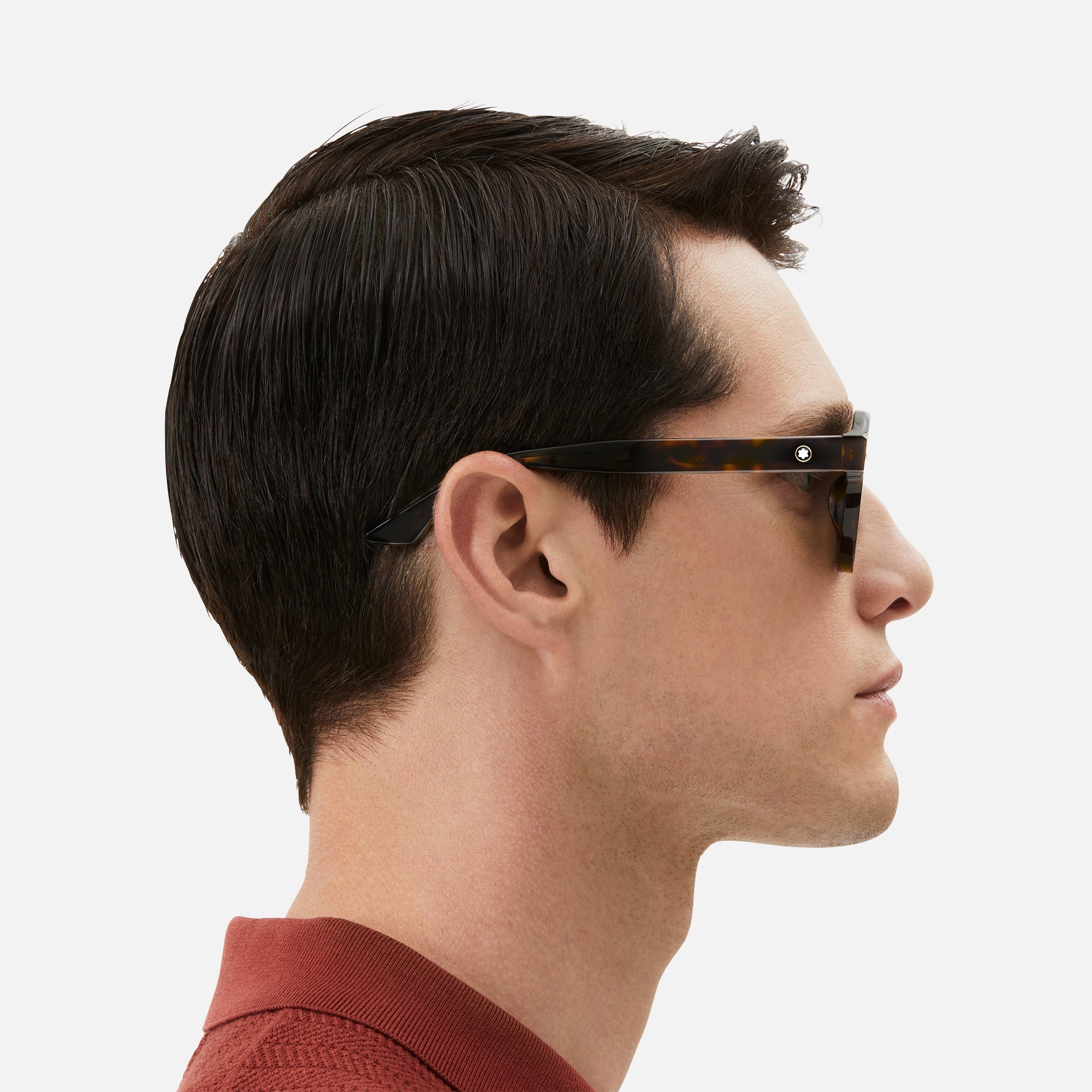 Montblanc Round Sunglasses with Havana-Colored Acetate Frame 
