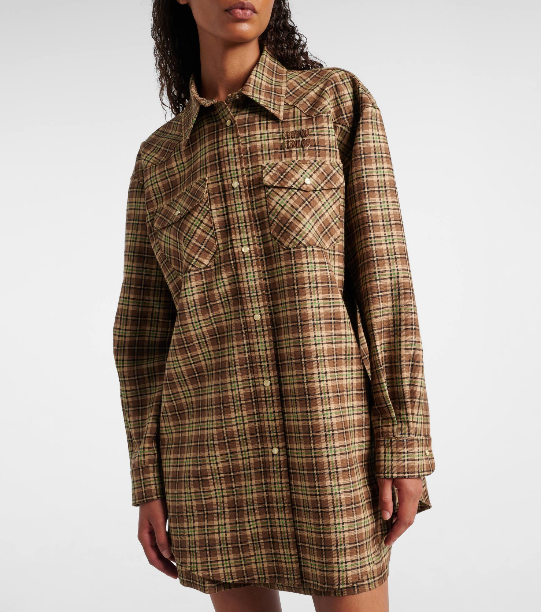 Plaid oversized virgin wool shirt - 6