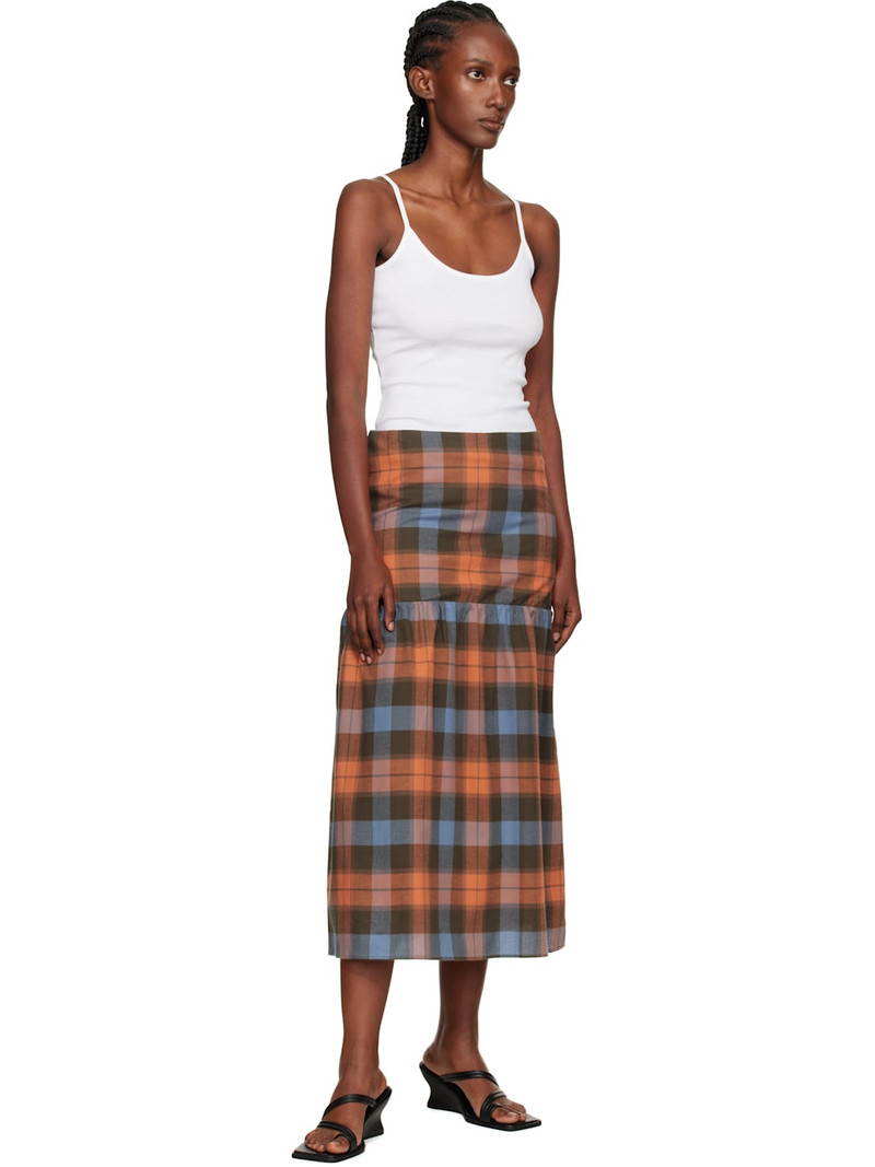BASERANGE Orange & Blue Garlin Maxi Skirt outlook