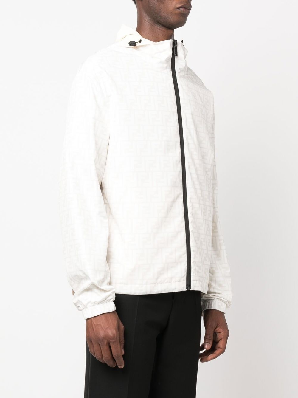 FF-logo print hooded jacket - 3