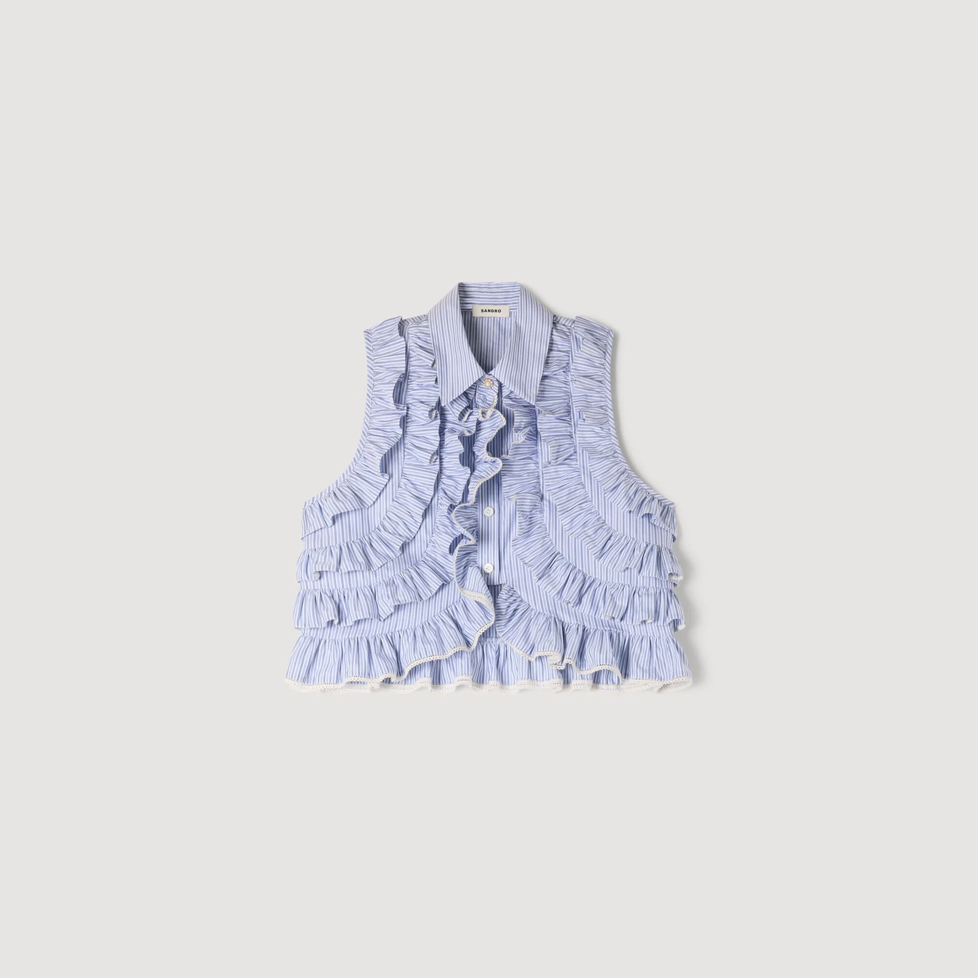 RUFFLED STRIPED SHIRT - 1