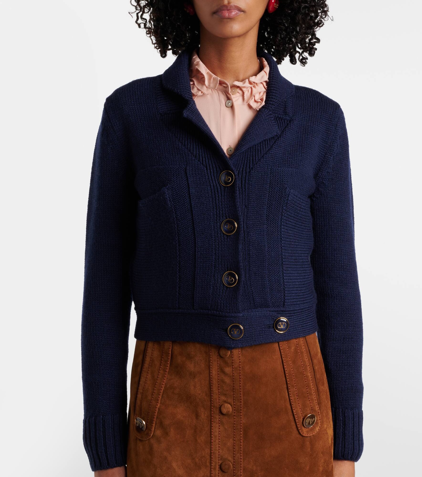 Wool and cotton cardigan - 6