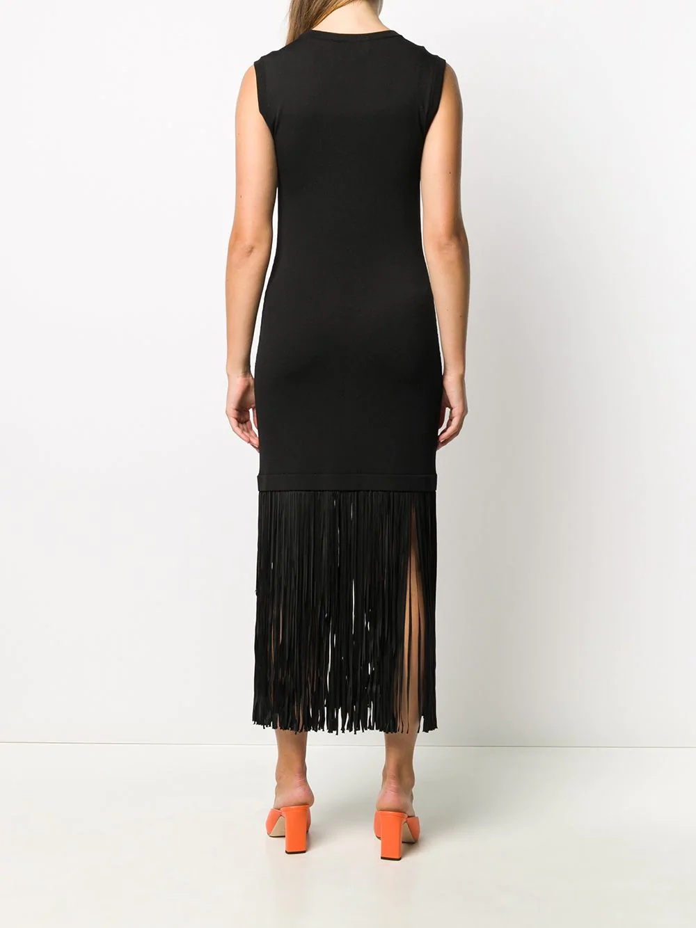 sleeveless fringed dress - 4