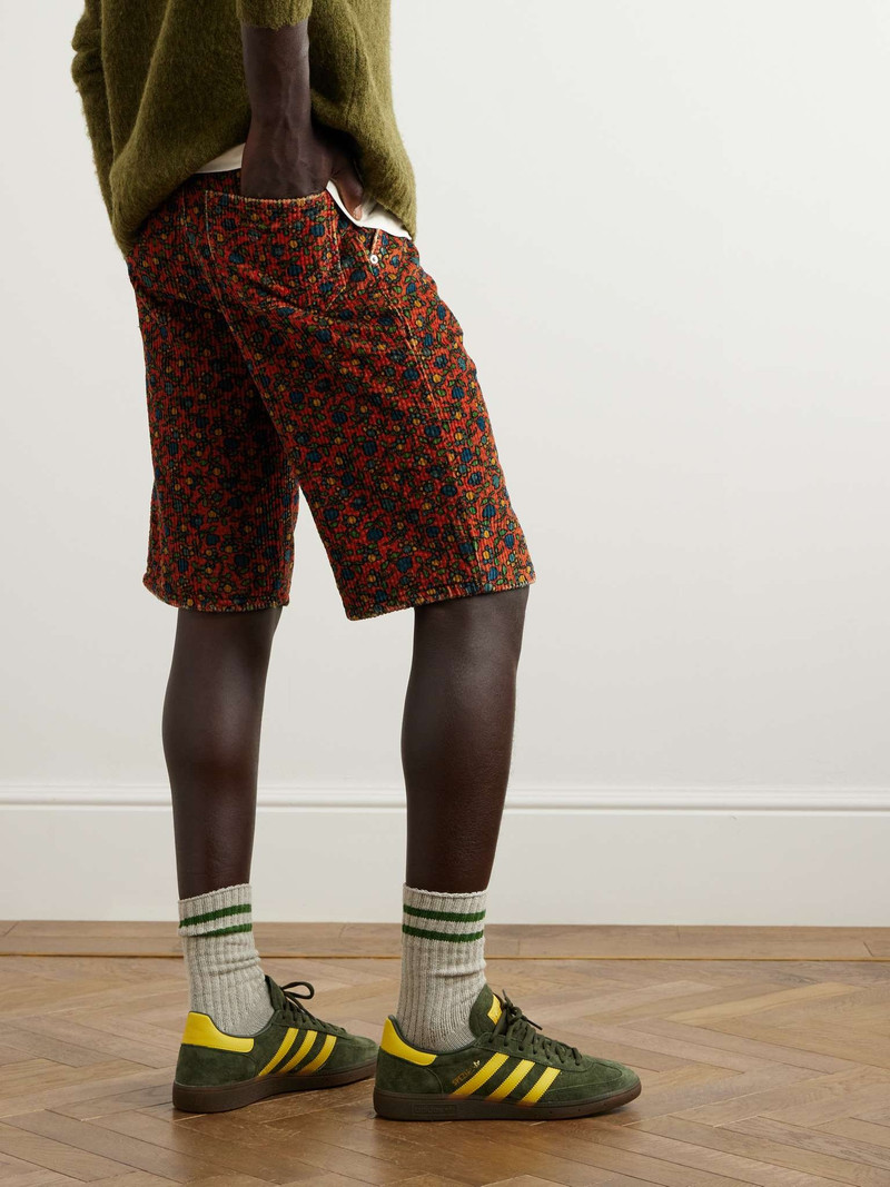 Straight-Leg Floral-Print Cotton-Corduroy Bermuda Shorts 4