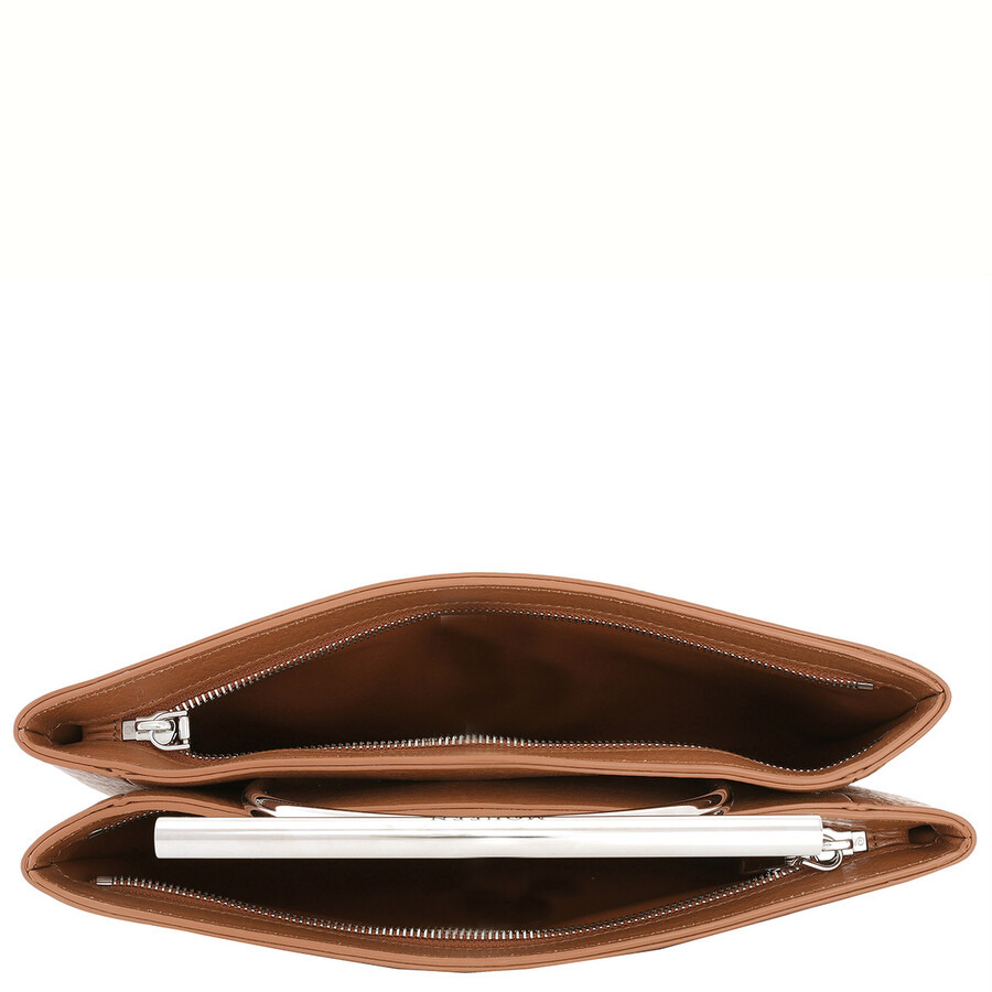 Alexander Mcqueen Pecan / Silver Ladies Cross-Bar Clutch - 5