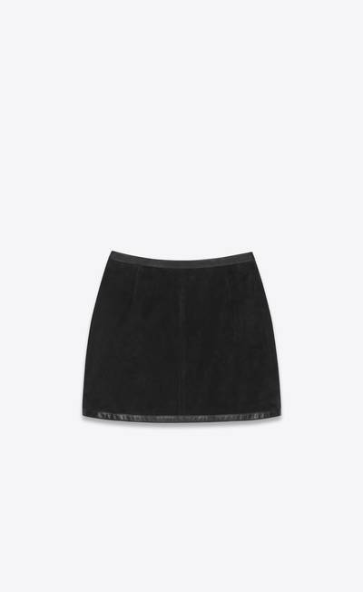 SAINT LAURENT mini skirt in suede and calfskin outlook