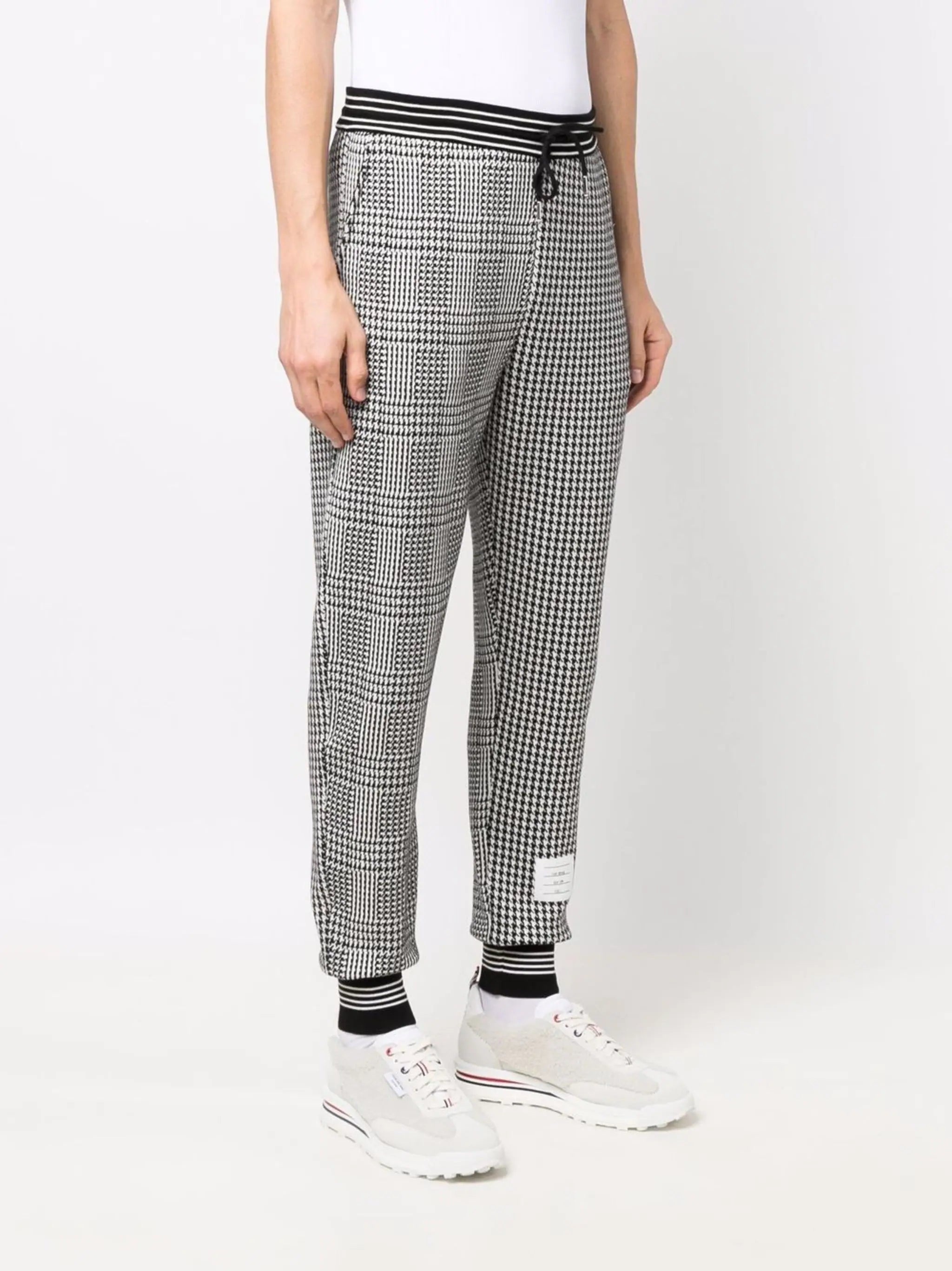 THOM BROWNE Men Houndstooth Cotton Sweatpants - 1