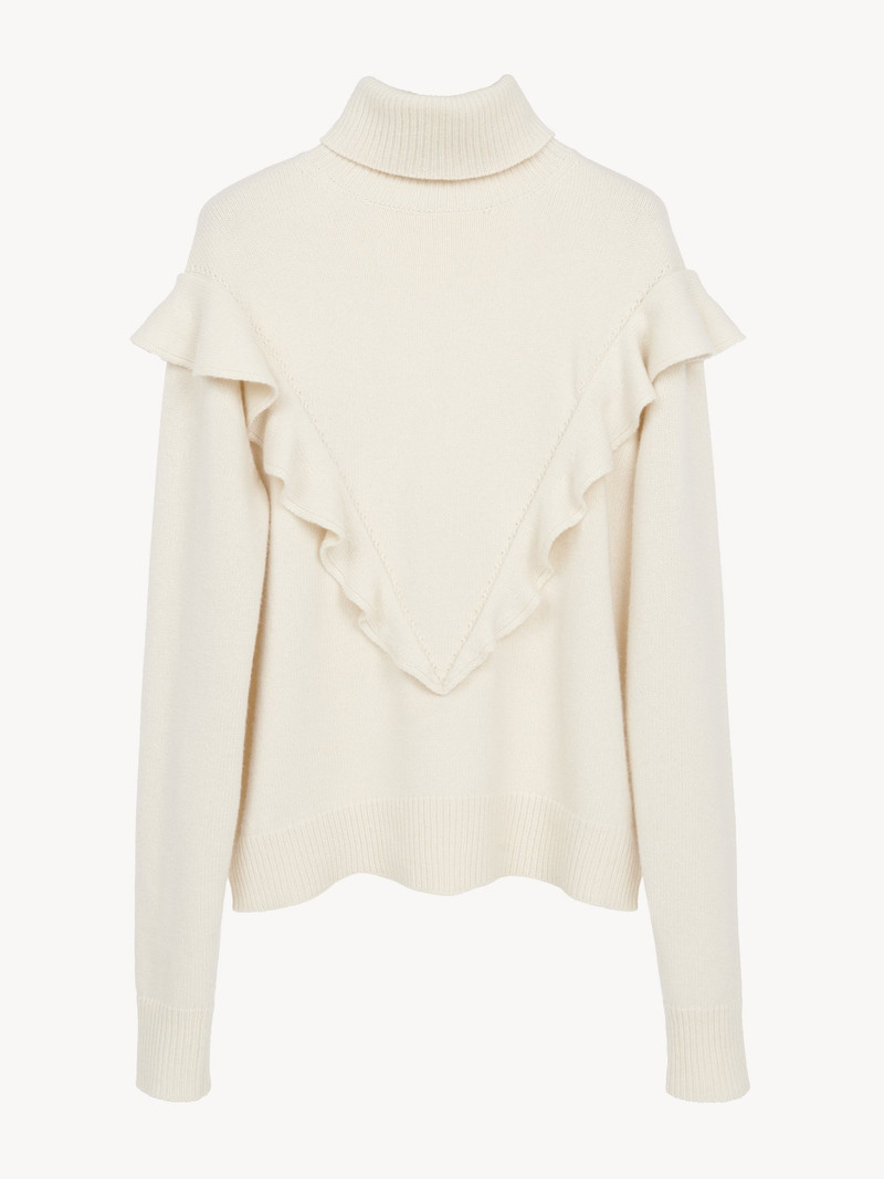 RUFFLED HIGH-NECK SWEATER 4