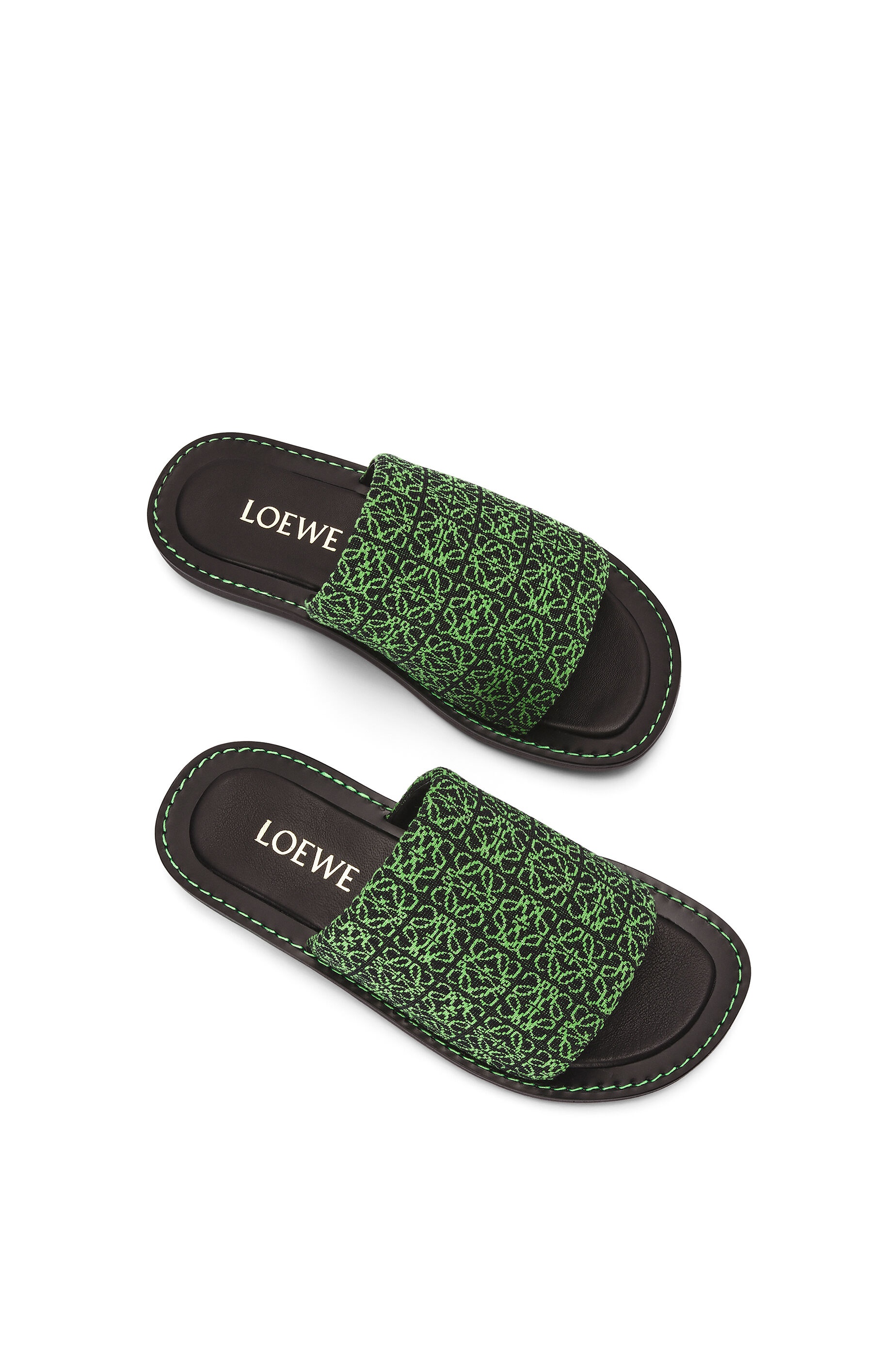 Slide in Anagram jacquard and calfskin - 3