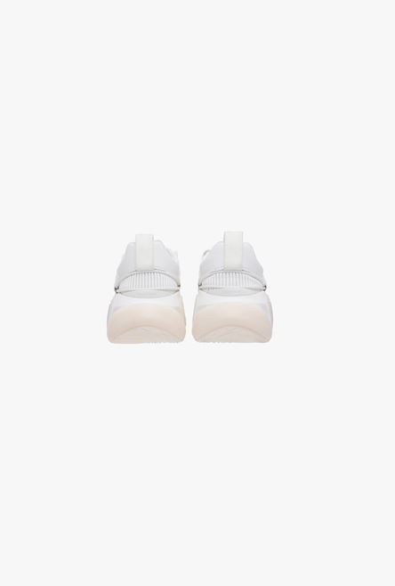 White gummy leather and mesh B-Runner sneakers - 3