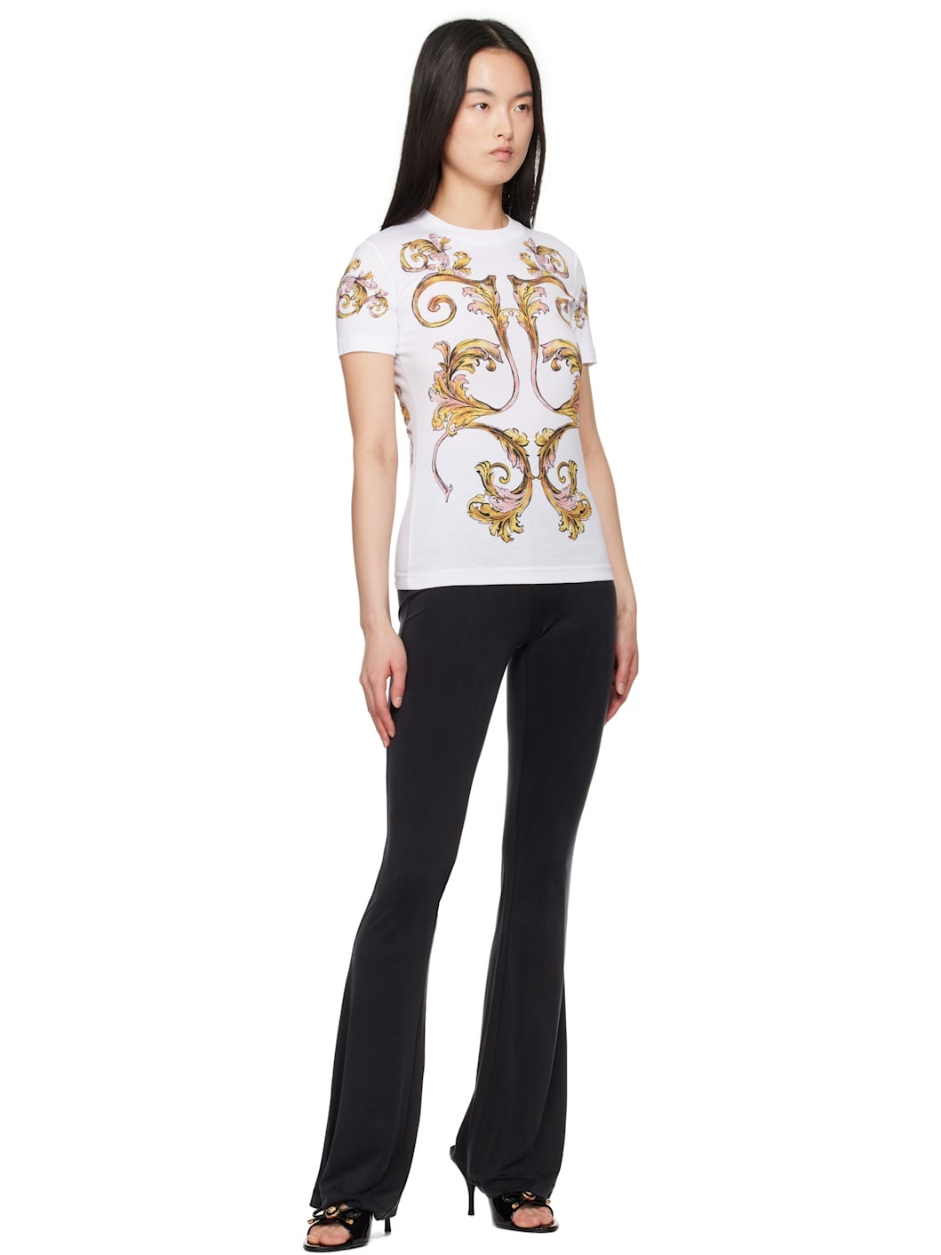 White Outline Barocco T-shirt - 4