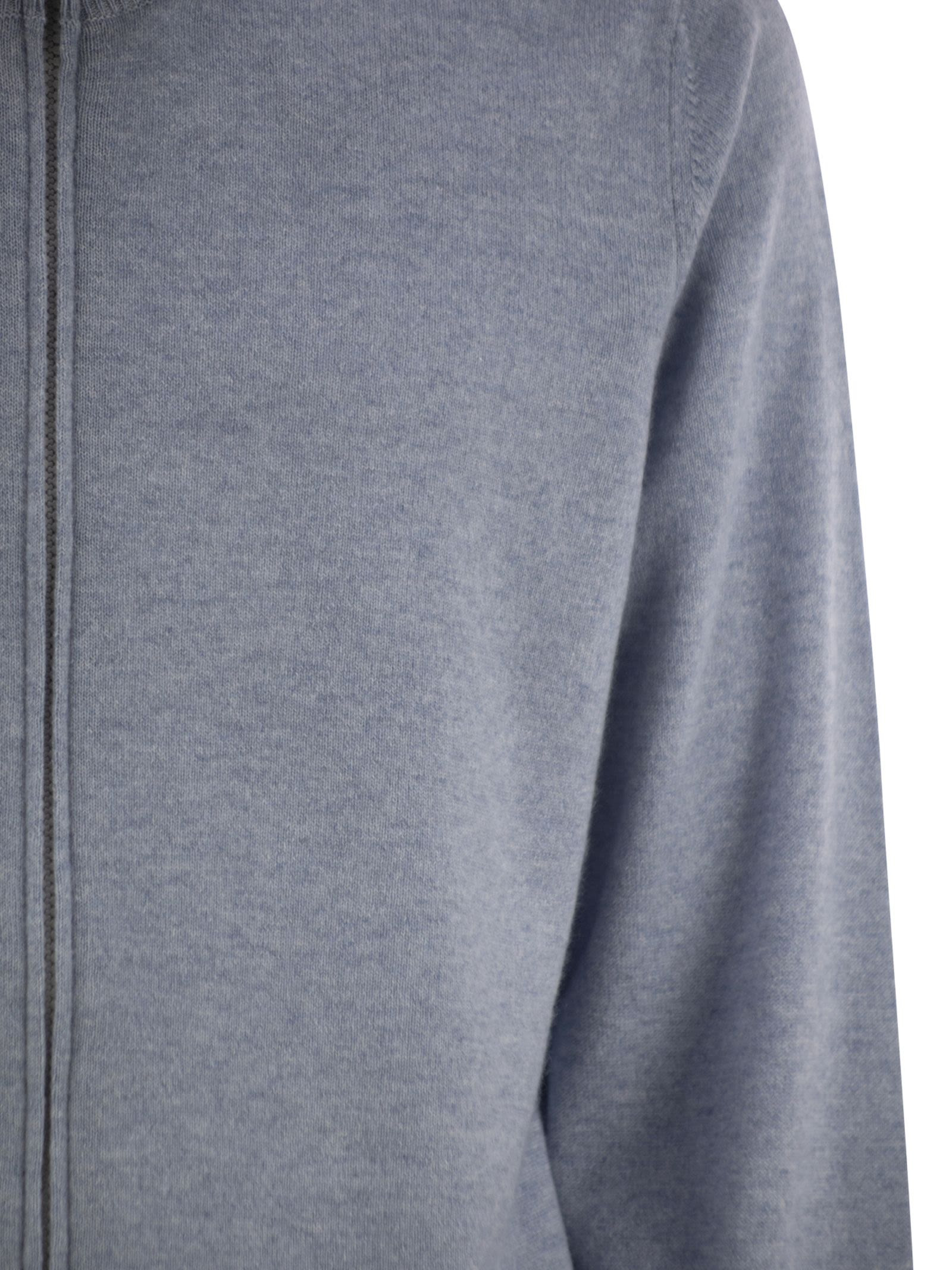 Brunello Cucinelli Men High-Necked Cashmere Cardigan With Zip - 4