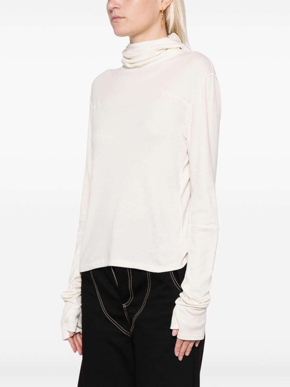 pop-up ear detail cotton-blend hoodie - 3