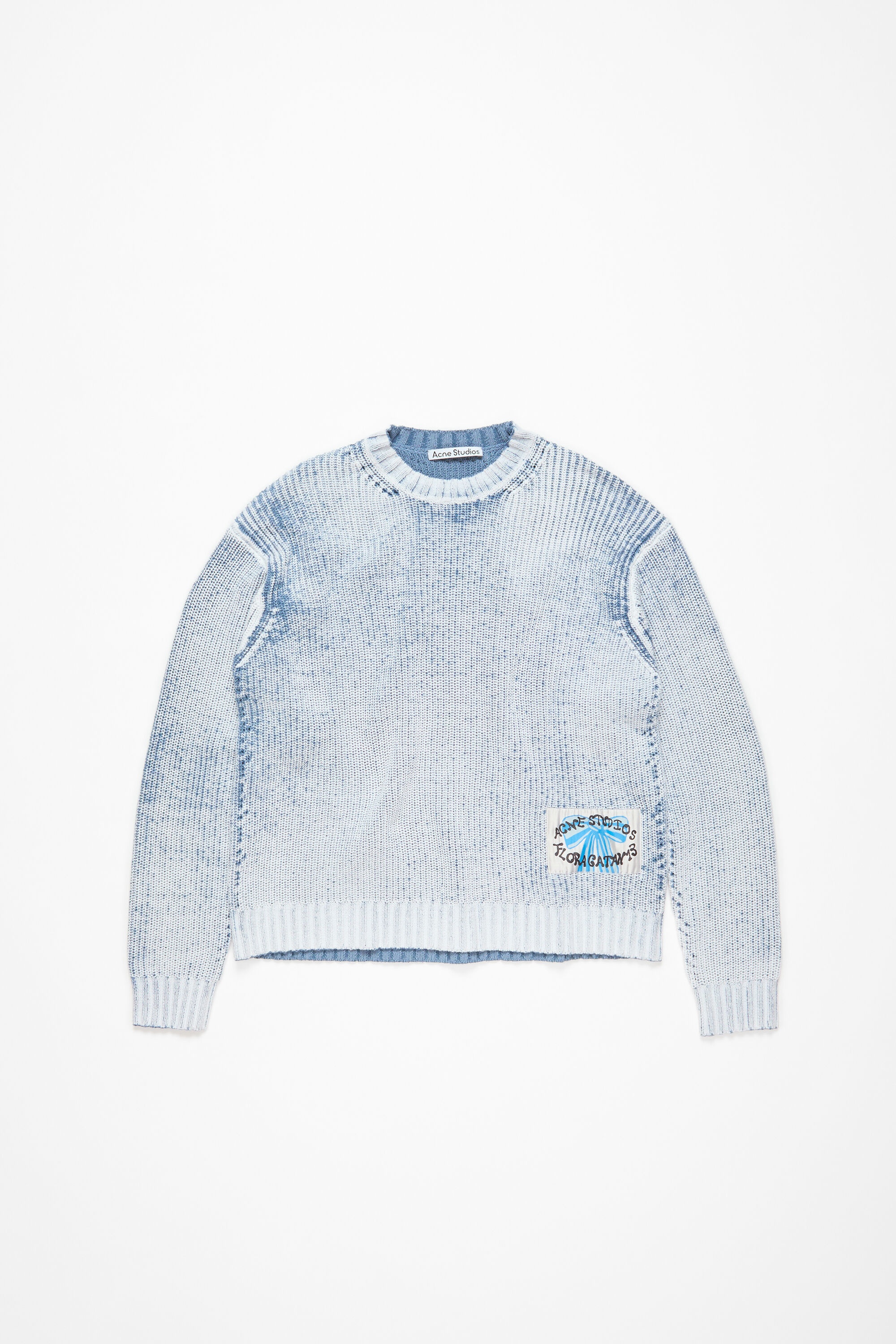 Crew neck jumper - Denim blue/White - 6