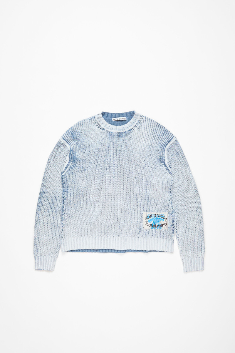 Crew neck jumper - Denim blue/White 6