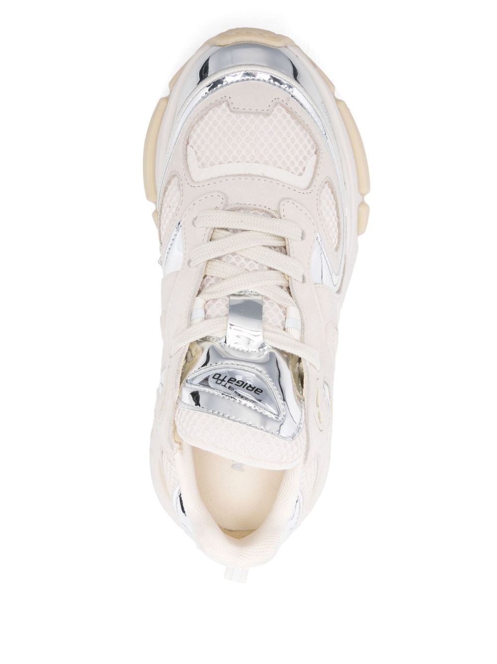 metallic-panel leather sneakers - 4