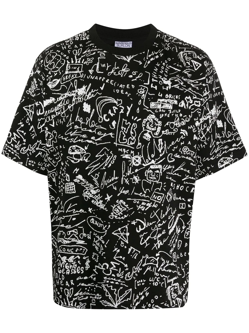 doodle print T-shirt - 1