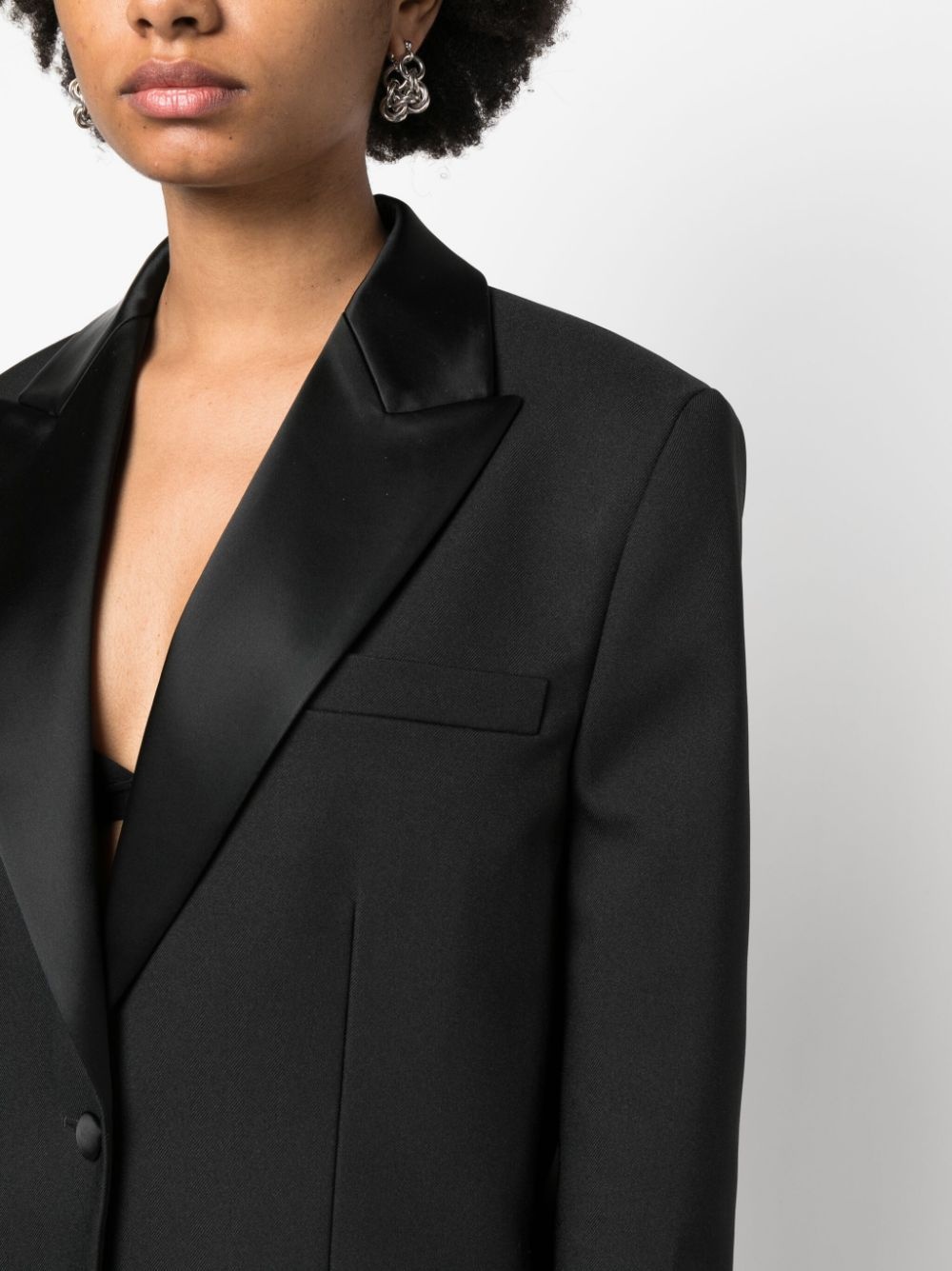 single-breasted tuxedo blazer - 5