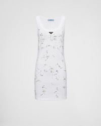 Prada Embroidered ribbed jersey dress | REVERSIBLE