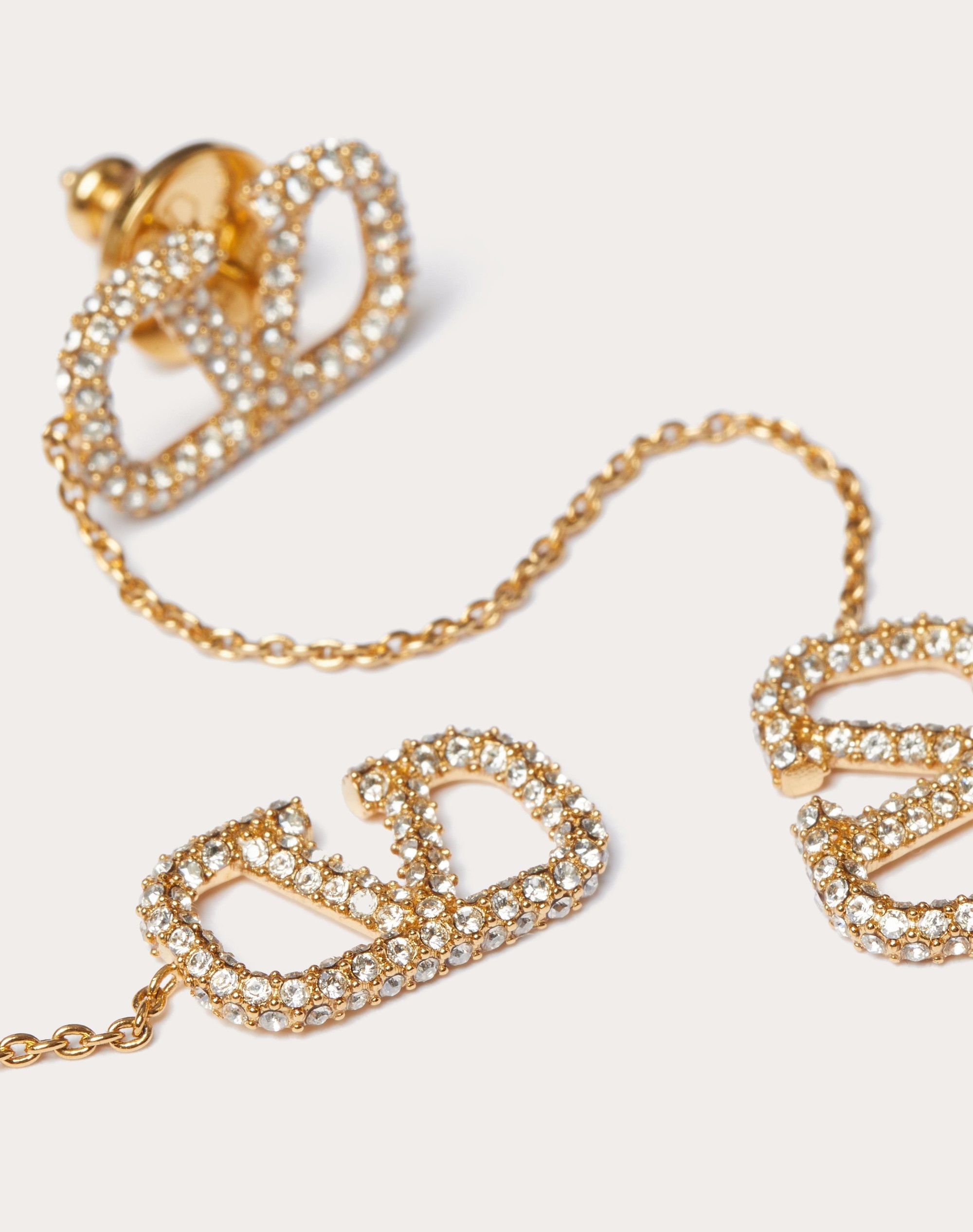 VLOGO SIGNATURE METAL AND SWAROVSKI® CRYSTAL EARRINGS - 2