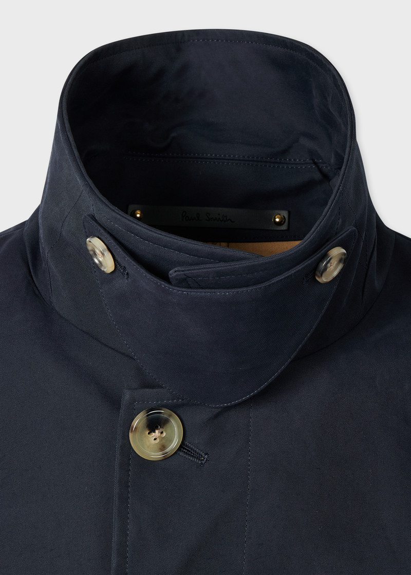 Navy Double-Face Cotton-Nylon Mac 3