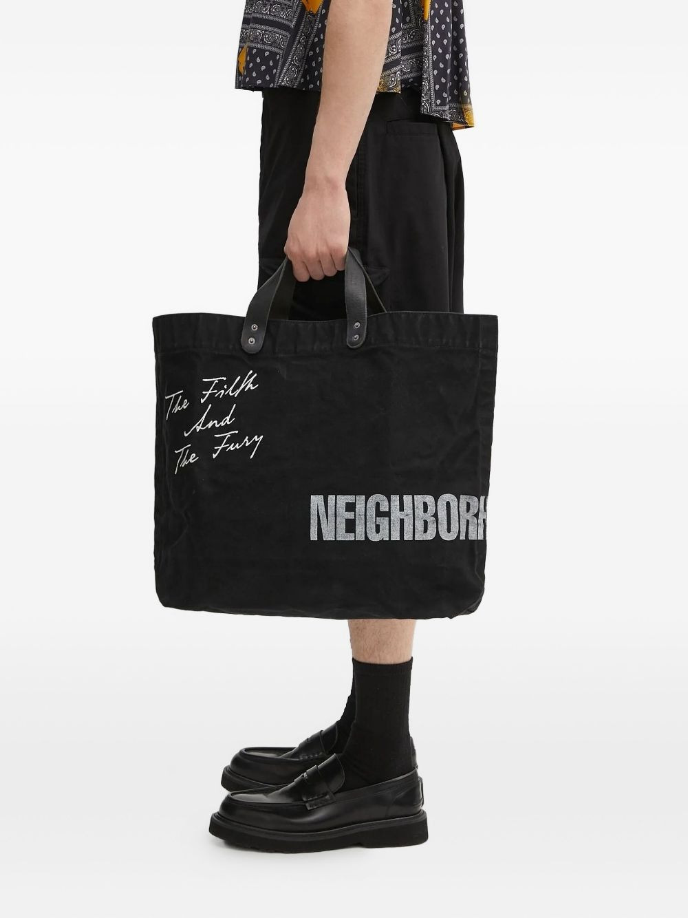 Washed Canvas leather-handle tote bag - 2