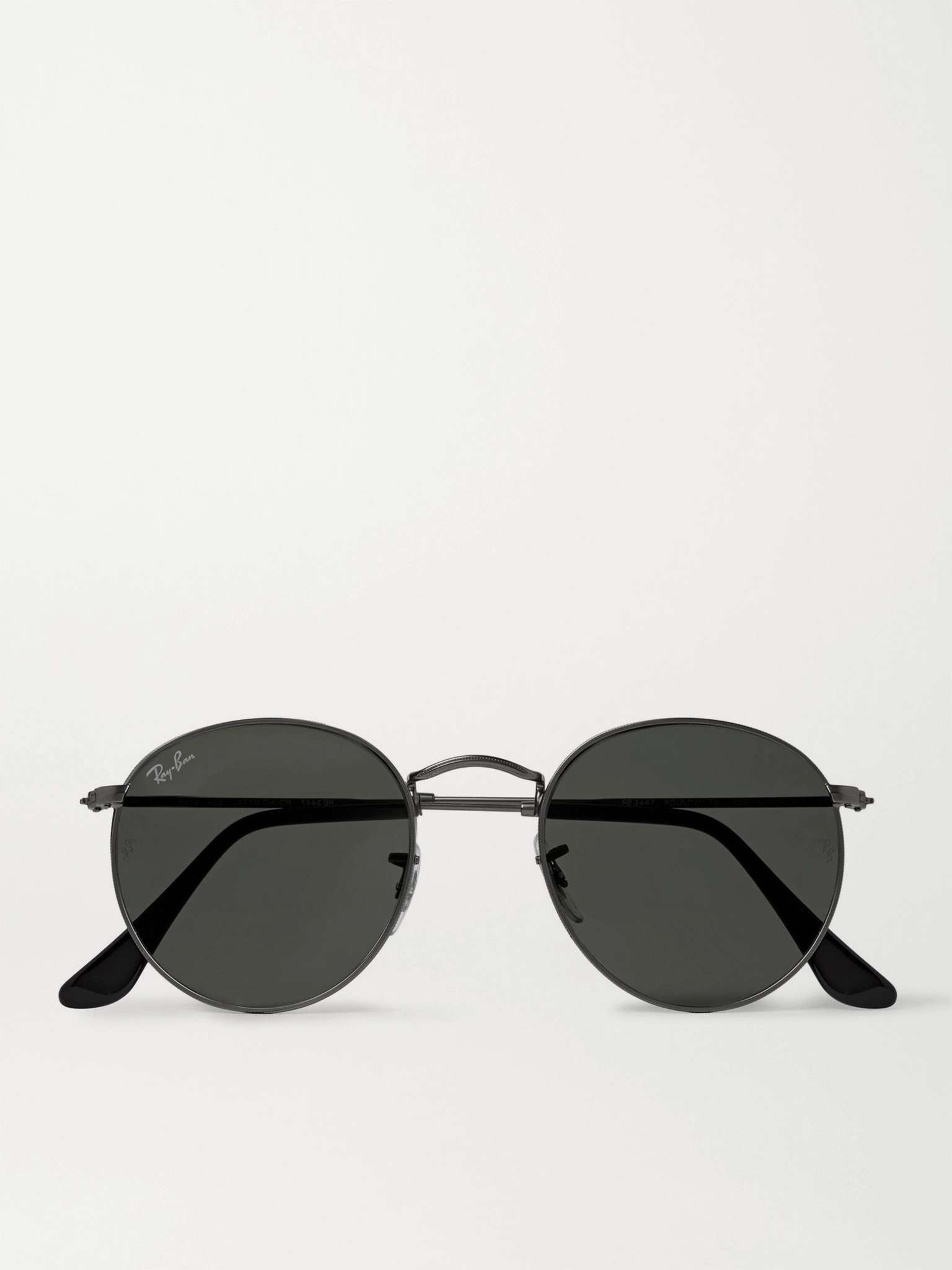 Round-Frame Gunmetal-Tone Sunglasses - 1