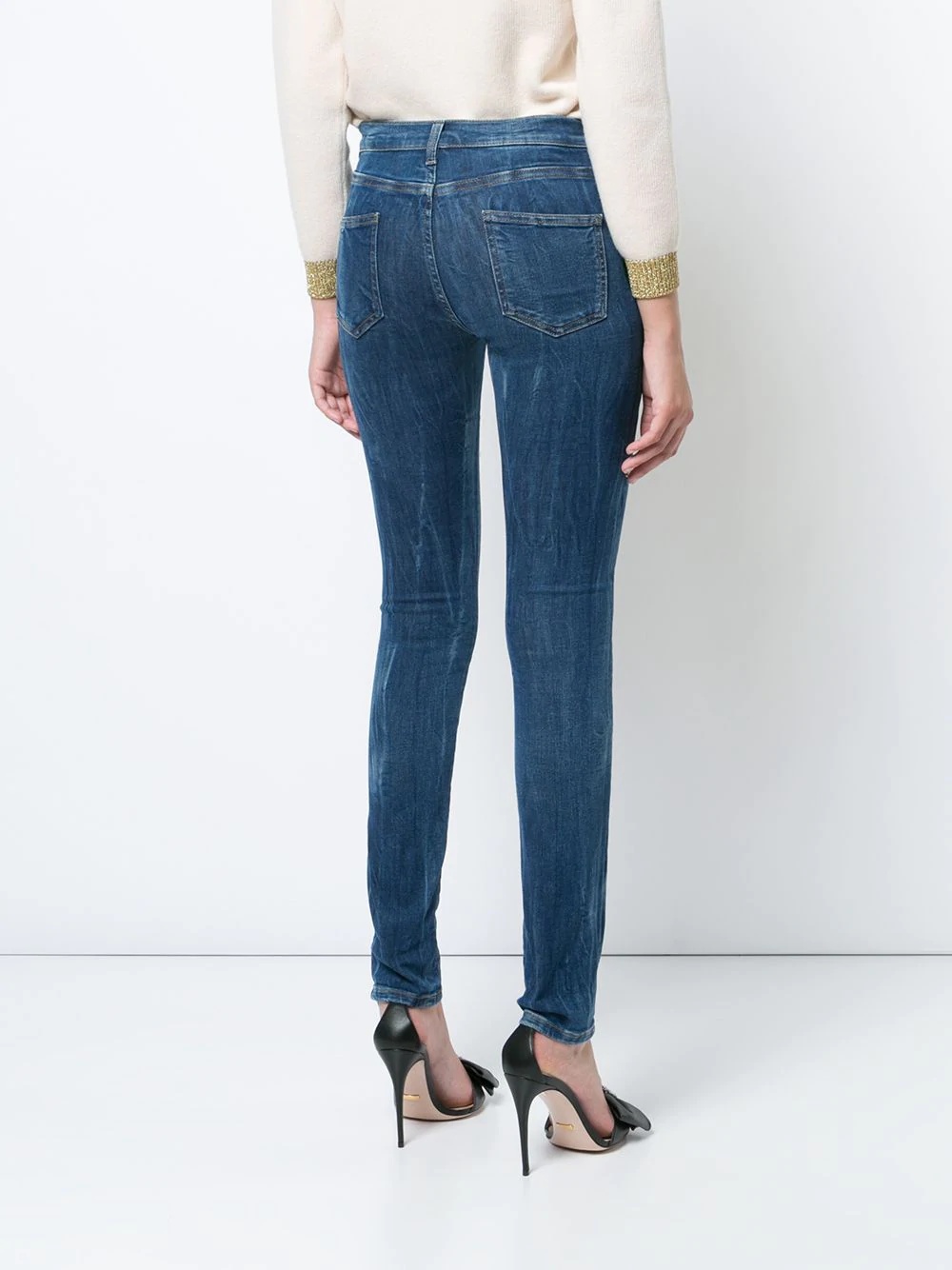 embroidered denim jeans - 4